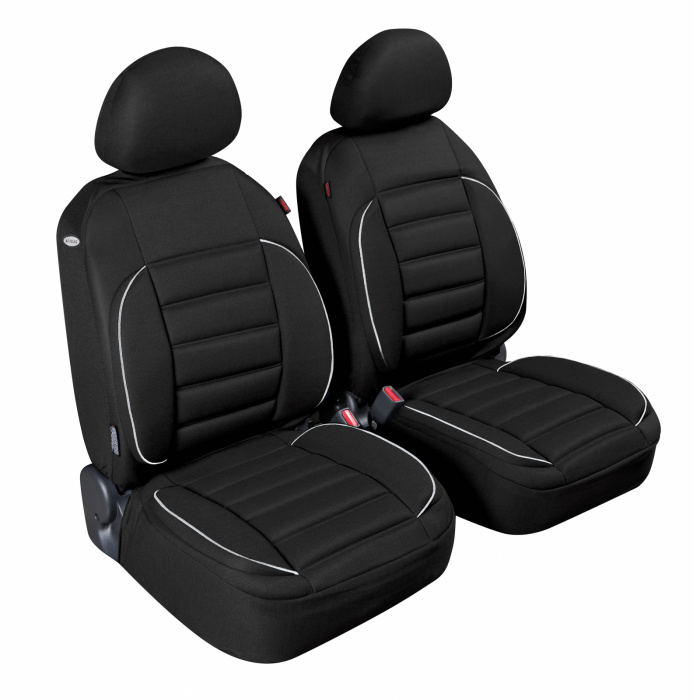 Huse scaun fata De-Luxe Sport Edition jacquard high-quality 2buc - Negru [9]