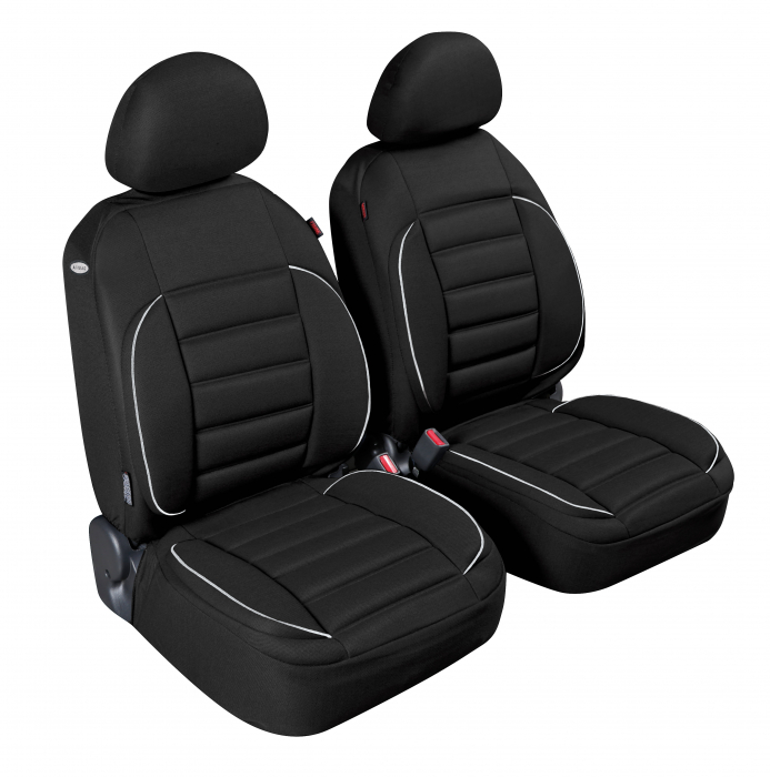 Huse scaun fata De-Luxe Sport Edition jacquard high-quality 2buc - Negru [5]