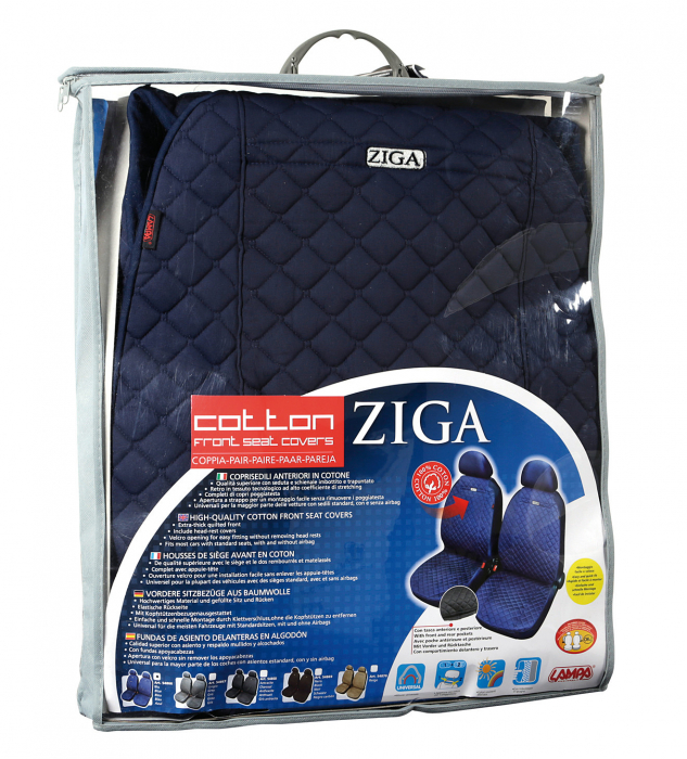 Huse scaun fata din bumbac Ziga 2buc - Albastru [4]