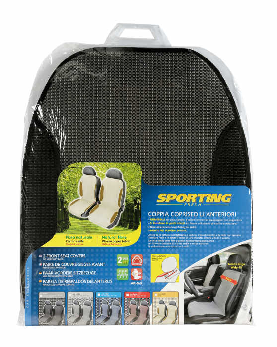 Huse scaun fata Sporting Fresh fibra naturala 2buc - Antracit [4]