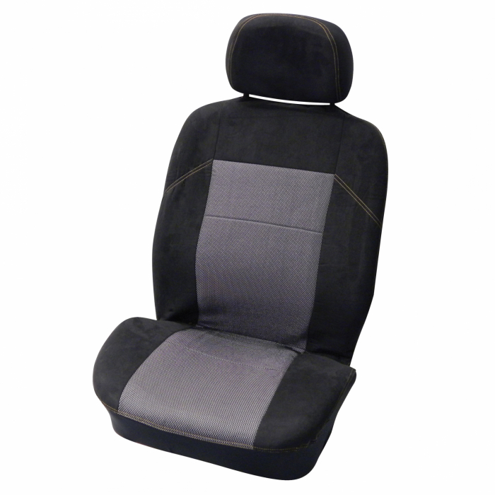 Huse scaun fata Suede 4buc - Negru/Gri [3]