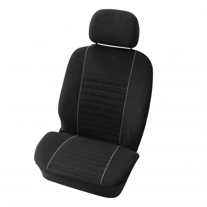 Huse scaun fata Velours Carpoint 2buc - Negru/Gri [3]