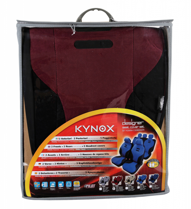 Huse scaun Kynox 9buc - Vin rosu [8]