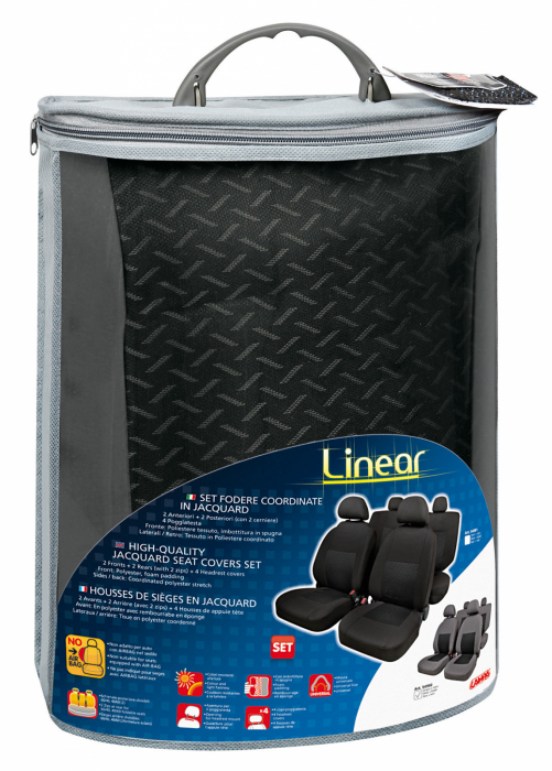 Huse scaun Linear set 8buc jacquard high-quality - Gri [11]