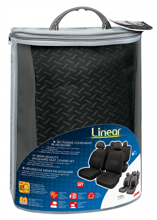 Huse scaun Linear set 8buc jacquard high-quality - Gri [3]