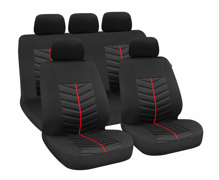 Huse scaun Rapid 9buc Negru/Rosu [7]