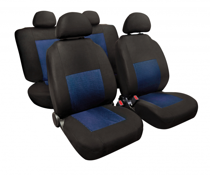 Huse scaun Sport 8buc jacquard high-quality - Albastru/Negru [5]