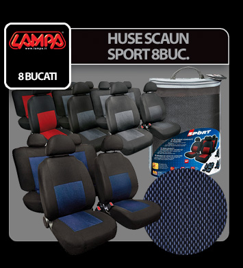 Huse scaun Sport 8buc jacquard high-quality - Rosu/Negru [6]