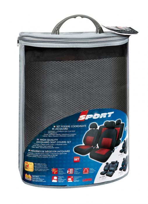 Huse scaun Sport 8buc jacquard high-quality - Gri [7]