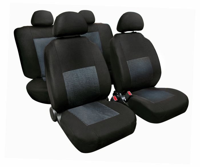 Huse scaun Sport 8buc jacquard high-quality - Gri/Negru [9]