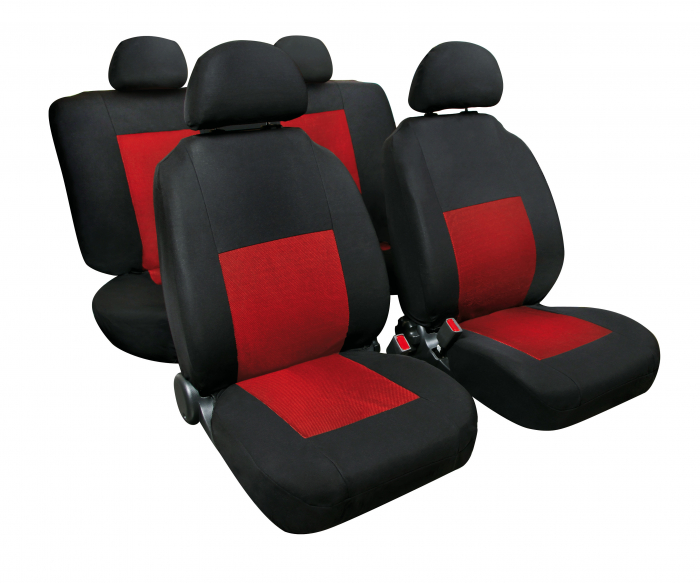 Huse scaun Sport 8buc jacquard high-quality - Rosu/Negru [7]