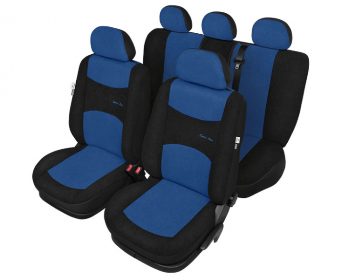 Huse scaun Sport Line+ Super L 9buc - Negru/Albastru [7]