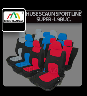 Huse scaun Sport Line+ Super L 9buc - Negru/Rosu [6]