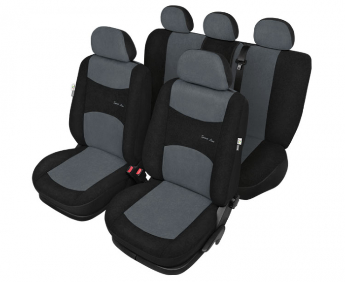 Huse scaun Sport Line+ Super L 9buc - Negru/Gri [4]