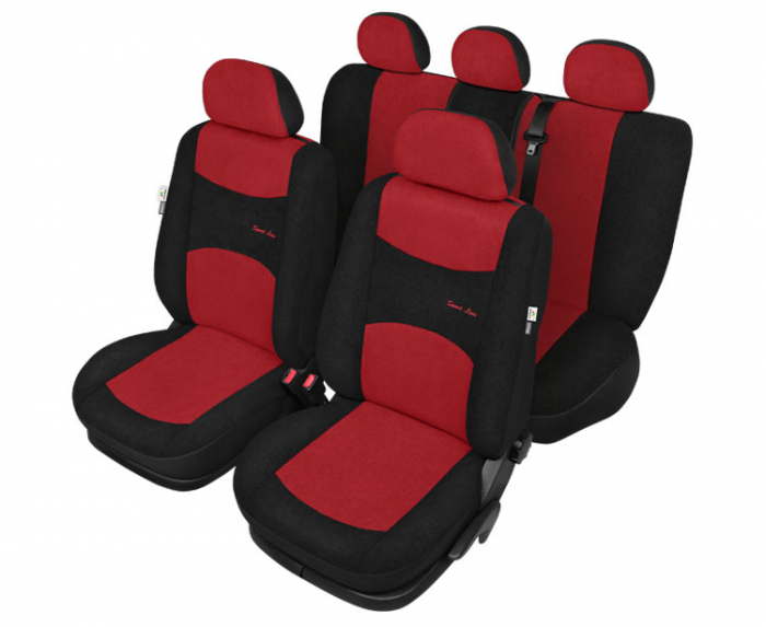 Huse scaun Sport Line+ Super L 9buc - Negru/Rosu [7]
