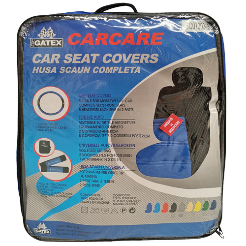 Huse scaun Sport Series 13buc - Negru/Albastru [2]