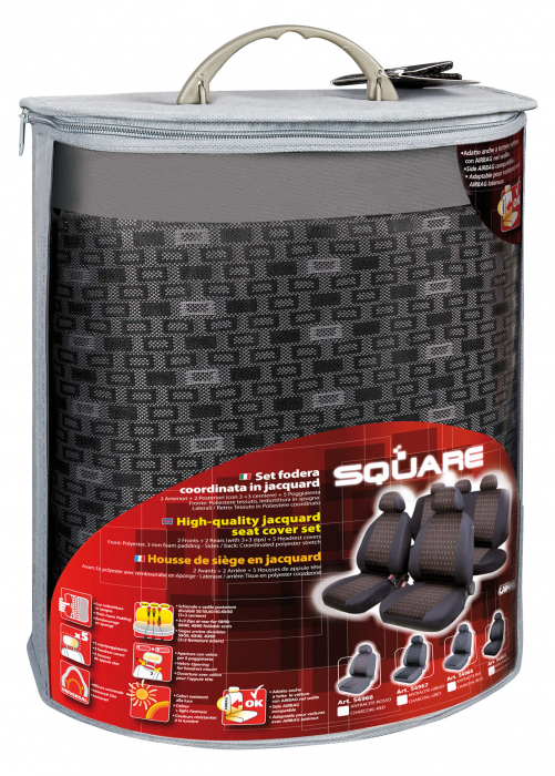 Huse scaun Square set 9buc jacquard high-quality - Antracit [8]