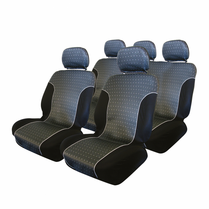 Huse scaun Stardust 9buc - Gri/Negru [3]