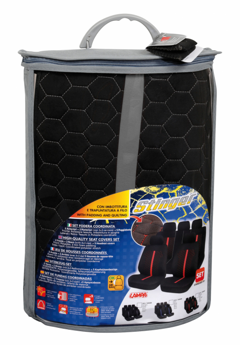 Huse scaun Stinger 9buc Negru/Gri [9]
