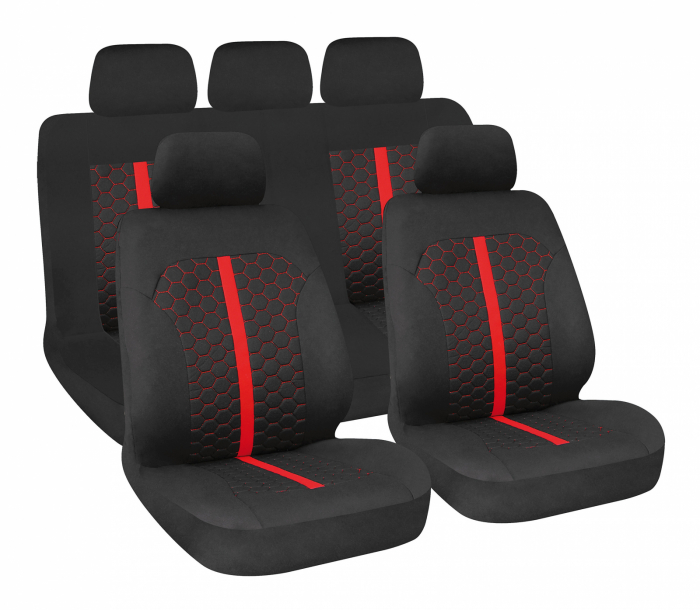 Huse scaun Stinger 9buc Negru/Rosu [7]
