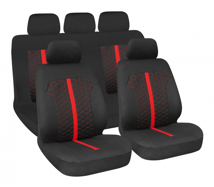 Huse scaun Stinger 9buc Negru/Rosu [4]