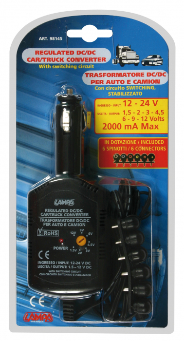 Incarcator auto, transformator DC/DC 12/24V - 2000mA [2]