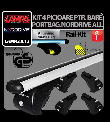 Kit 4 picioare pt. bare portbagaj aluminiu Nordrive Rail-Kit Alu [5]