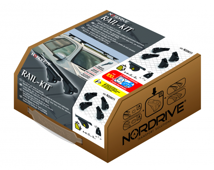 Kit 4 picioare pt. bare portbagaj otel Nordrive Rail-Kit Steel [4]