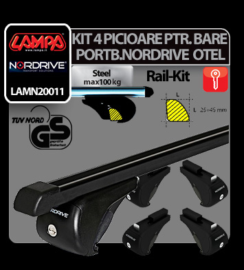 Kit 4 picioare pt. bare portbagaj otel Nordrive Rail-Kit Steel [5]