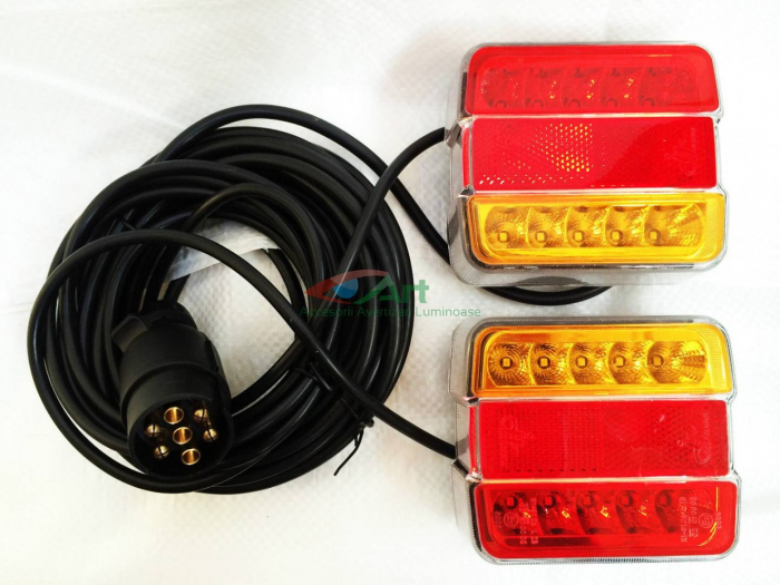 Kit stop lampi cu LED si magnet 12V [7]