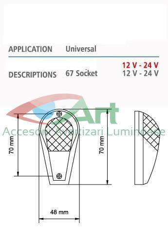 Lampa cabina portocalie cu bec YP09 [2]