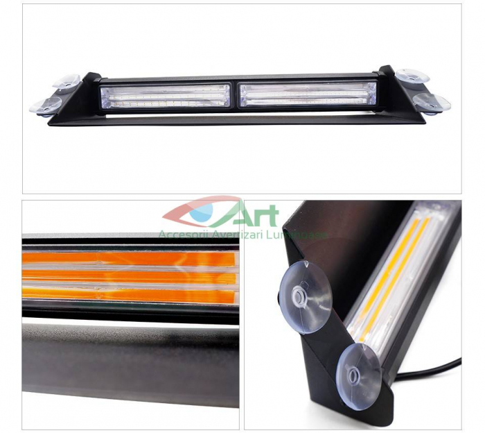 Lampa de avertizare pentru parbriz rosu-albastru 36w [11]