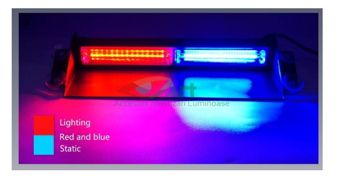 Lampa de avertizare pentru parbriz rosu-albastru 36w [7]