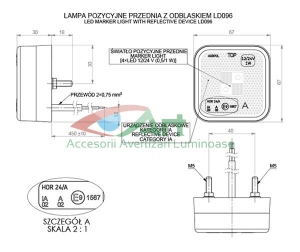 Lampa de contur a gabaritului Galbena LD097 [7]