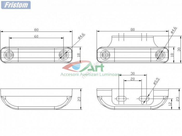 Lampa de contur a gabaritului pentru vehicule FT-013 Alb [8]