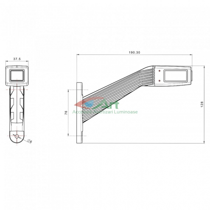Lampa de gabarit cu brat FT-145L Dreapta [2]