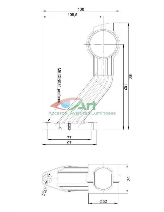 Lampa de gabarit cu brat lung 3 functii FT-140F-L stanga Fristom [6]