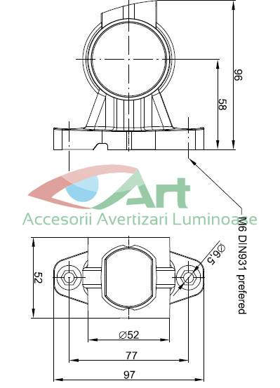 Lampa de gabarit cu brat scurt cu 3 functii FT-140A-LR Fristom [7]