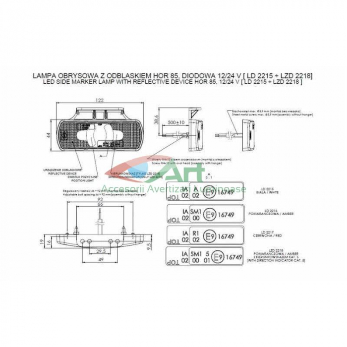 Lampa de gabarit LED Alb cu suport LD2219 [3]
