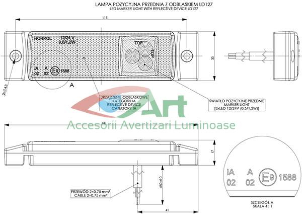 Lampa de gabarit LED alb LD127 Horpol [2]