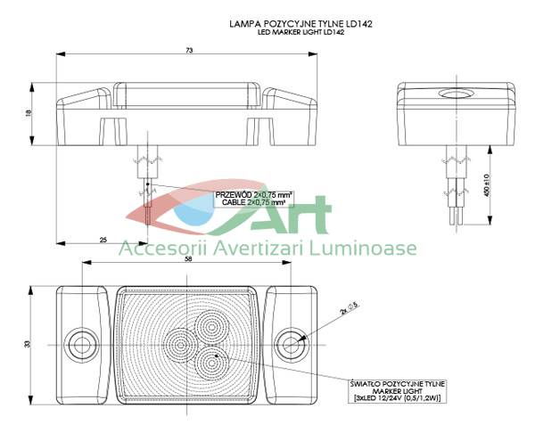 Lampa de gabarit slim LD14Z Rosie [3]