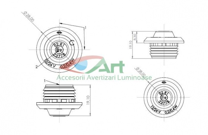 Lampa de pozitie rosie ingropata LD2630 [10]