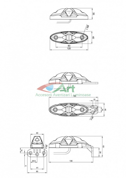Lampa gabarit 2 functii FT-038CB Fristom [8]