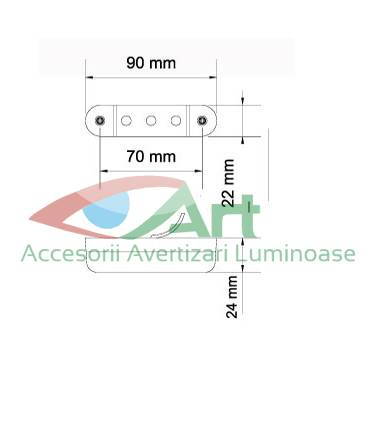 Lampa gabarit 3 LED-uri alb YP-100-B [2]