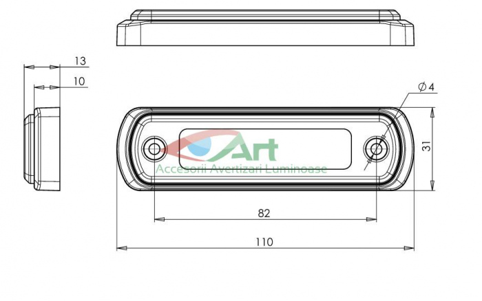 Lampa gabarit 4 LED galben W189-1338 WAS [12]