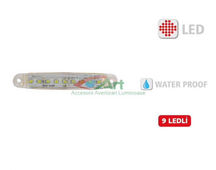 Lampa gabarit 9 led Alb 12V-24V Slim [7]