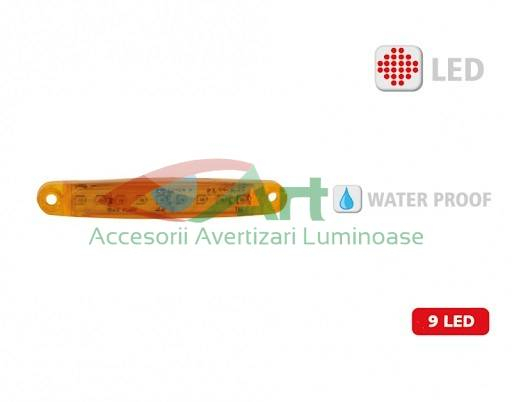 Lampa gabarit 9 led Galbena 12V-24V Slim [5]