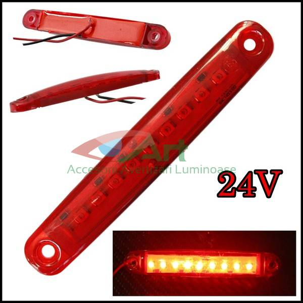 Lampa gabarit 9 led Rosu 24V Slim [6]