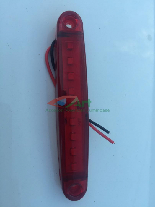 Lampa gabarit 9 led Rosu 24V Slim [2]