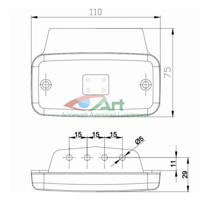 Lampa gabarit Alba cu suport FT-019 B+K Fristom [13]